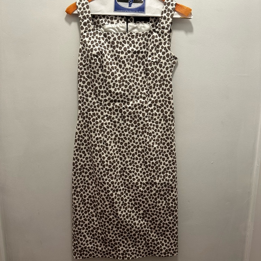 Chic Dark Gray and White Animal Print Midi Dress